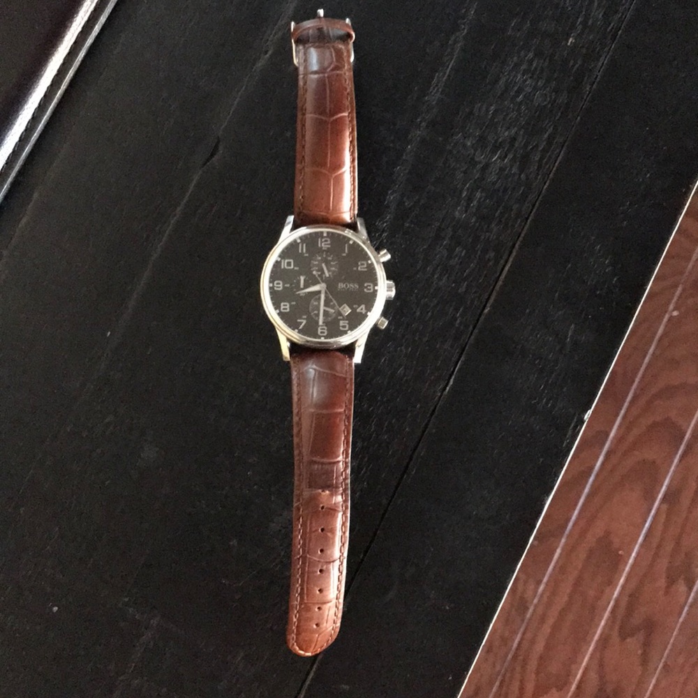 Men’s Brown leather HUGO BOSS watch